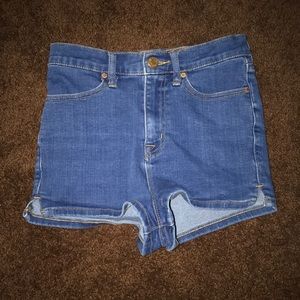 High waisted jean shorts